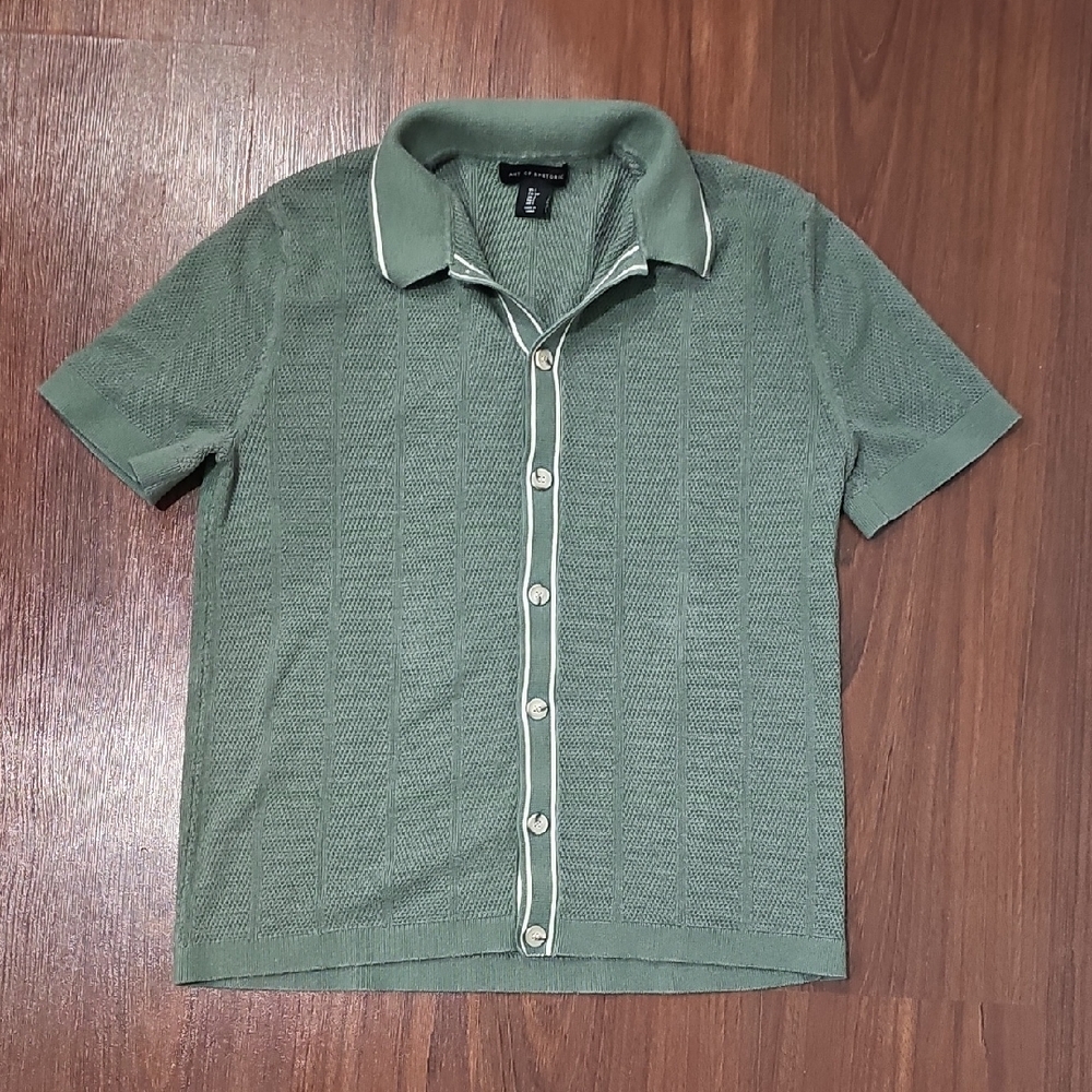 Olive Green Men's Casual Button Down Shirt